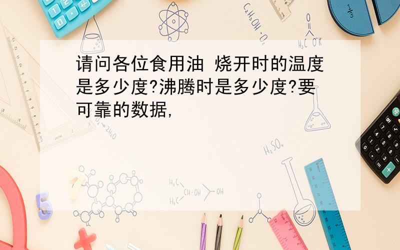 请问各位食用油 烧开时的温度是多少度?沸腾时是多少度?要可靠的数据,