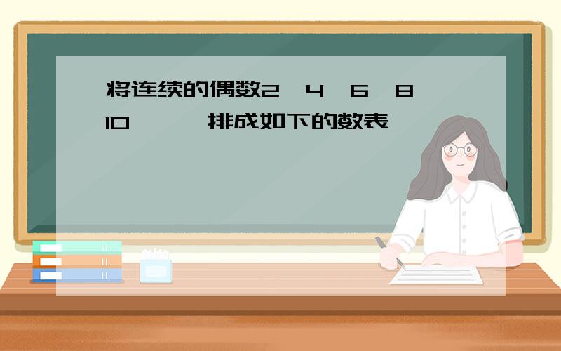 将连续的偶数2,4,6,8,10……,排成如下的数表