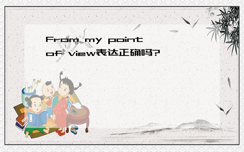 From my point of view表达正确吗?