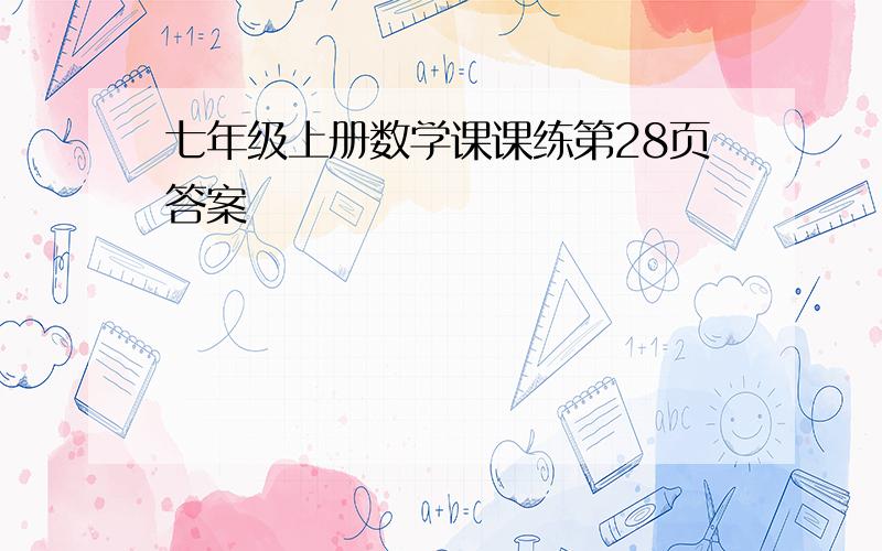 七年级上册数学课课练第28页答案