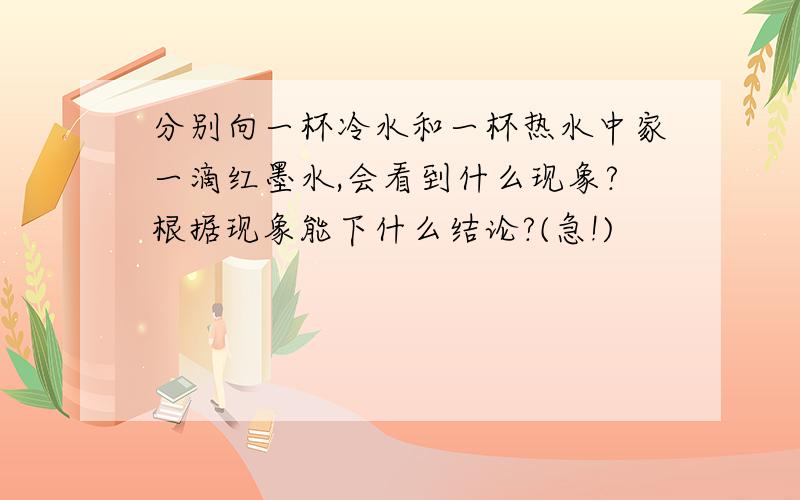 分别向一杯冷水和一杯热水中家一滴红墨水,会看到什么现象?根据现象能下什么结论?(急!)