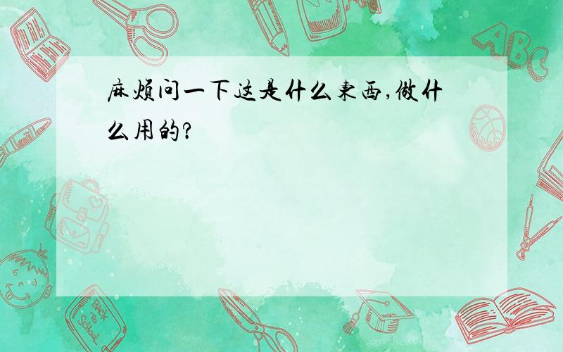 麻烦问一下这是什么东西,做什么用的?