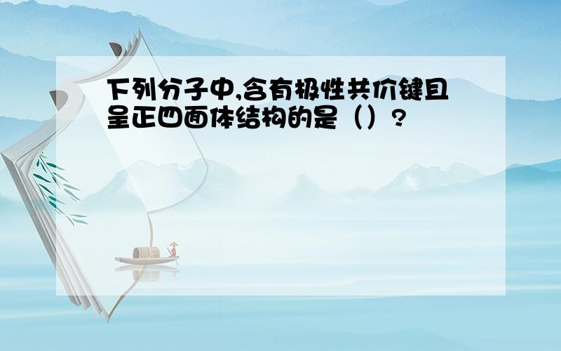 下列分子中,含有极性共价键且呈正四面体结构的是（）?