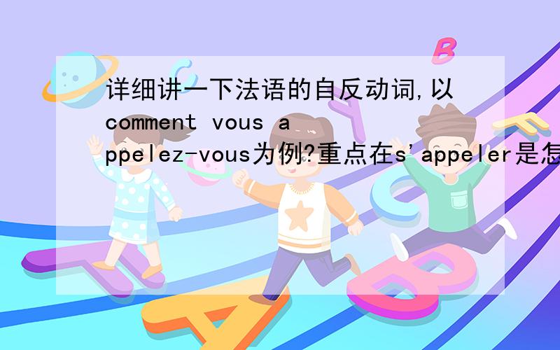 详细讲一下法语的自反动词,以comment vous appelez-vous为例?重点在s'appeler是怎么回事,