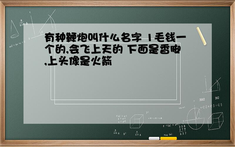 有种鞭炮叫什么名字 1毛钱一个的,会飞上天的 下面是香脚,上头像是火箭