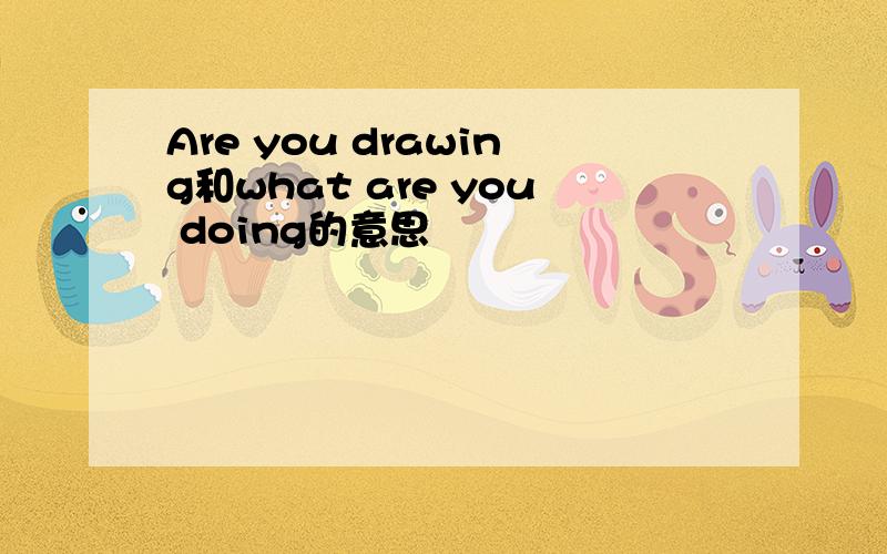 Are you drawing和what are you doing的意思