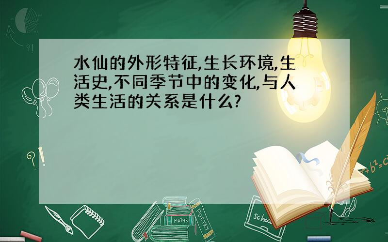 水仙的外形特征,生长环境,生活史,不同季节中的变化,与人类生活的关系是什么?