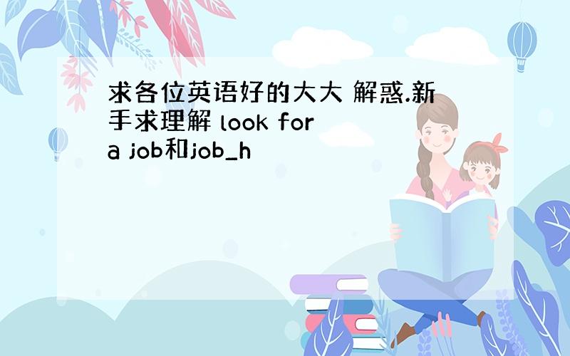 求各位英语好的大大 解惑.新手求理解 look for a job和job_h