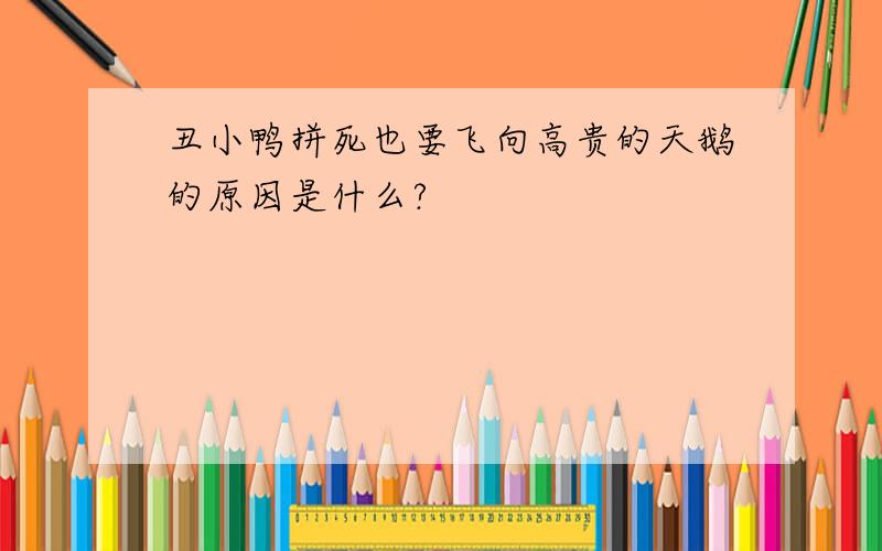 丑小鸭拼死也要飞向高贵的天鹅的原因是什么?