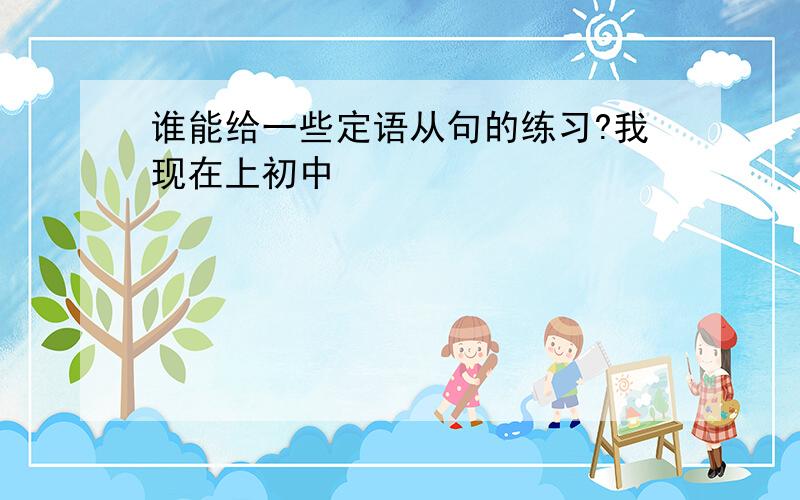 谁能给一些定语从句的练习?我现在上初中