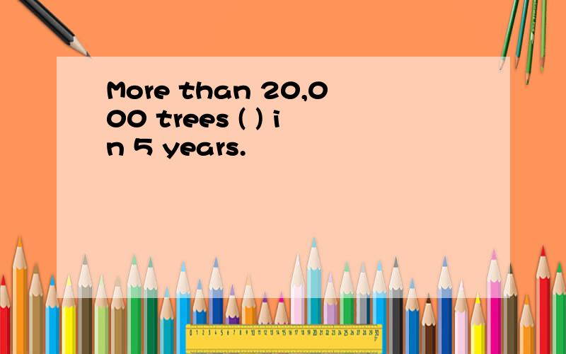 More than 20,000 trees ( ) in 5 years.