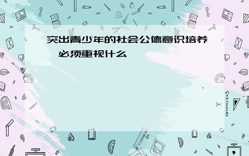 突出青少年的社会公德意识培养,必须重视什么