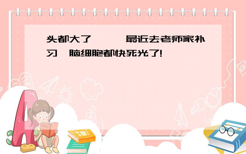 头都大了、、、最近去老师家补习,脑细胞都快死光了!