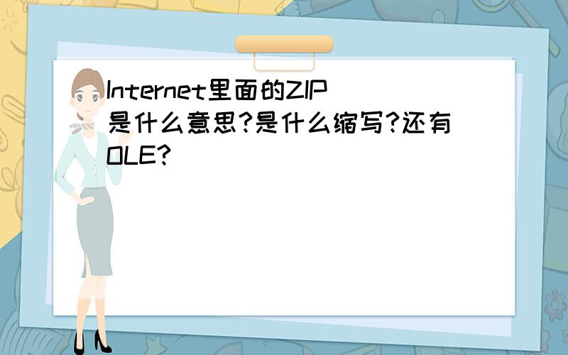 Internet里面的ZIP是什么意思?是什么缩写?还有OLE?