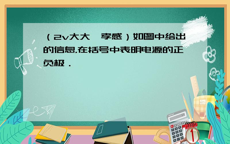 （2v大大•孝感）如图中给出的信息，在括号中表明电源的正负极．