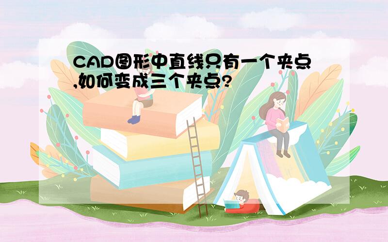 CAD图形中直线只有一个夹点,如何变成三个夹点?