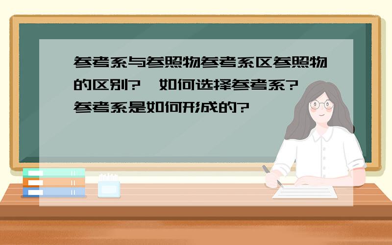 参考系与参照物参考系区参照物的区别?,如何选择参考系?,参考系是如何形成的?