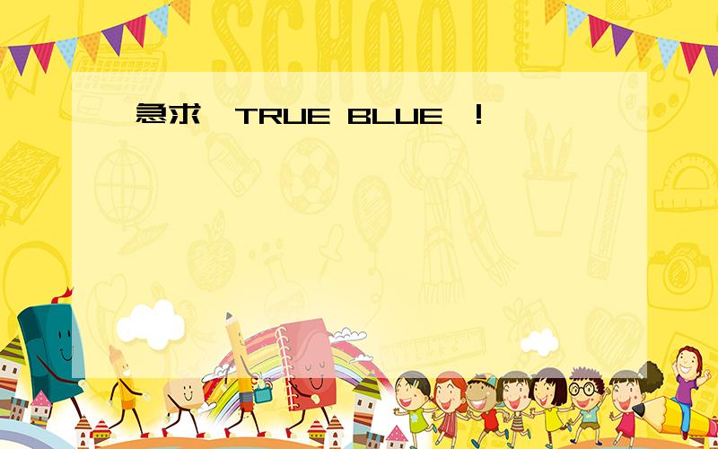 急求《TRUE BLUE》!