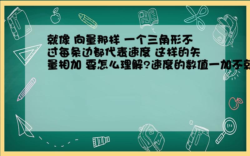 就像 向量那样 一个三角形不过每条边都代表速度 这样的矢量相加 要怎么理解?速度的数值一加不就完了吗?为什么还要用矢量?