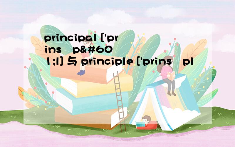 principal ['prinsəpəl] 与 principle ['prinsəpl