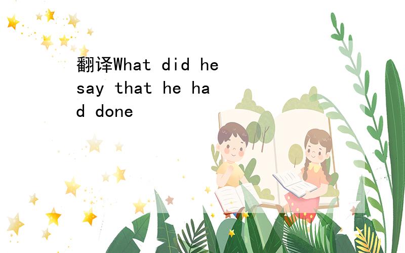 翻译What did he say that he had done