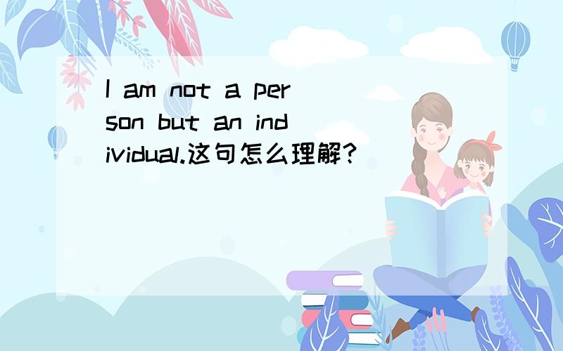 I am not a person but an individual.这句怎么理解?