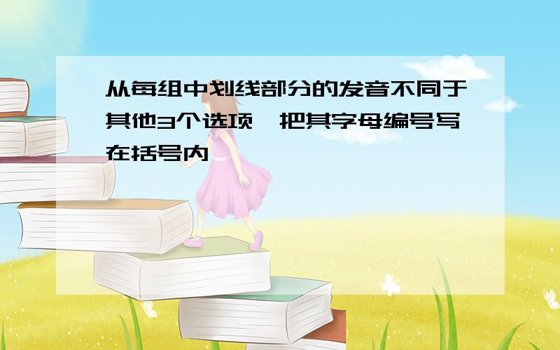 从每组中划线部分的发音不同于其他3个选项,把其字母编号写在括号内