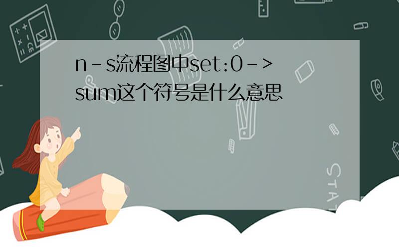 n-s流程图中set:0->sum这个符号是什么意思