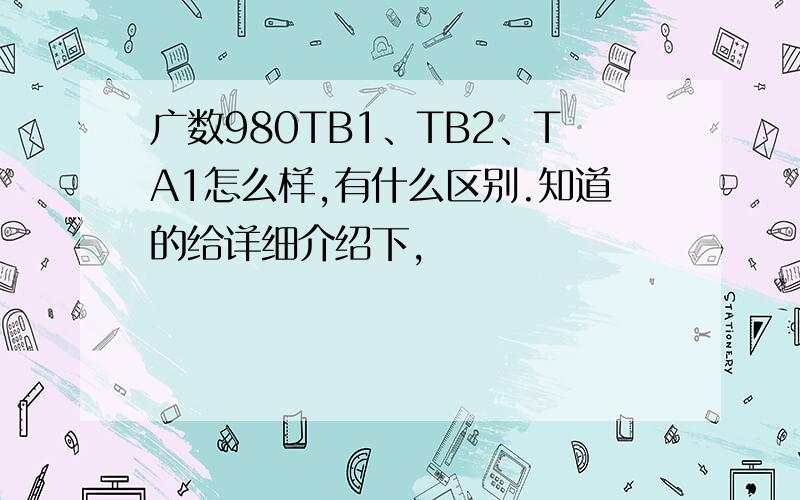 广数980TB1、TB2、TA1怎么样,有什么区别.知道的给详细介绍下,