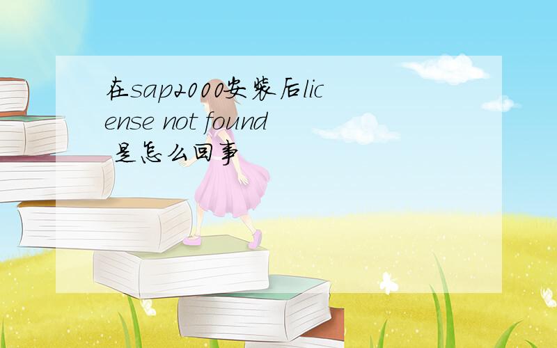 在sap2000安装后license not found 是怎么回事