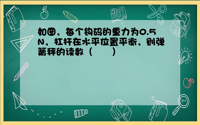 如图，每个钩码的重力为0.5N，杠杆在水平位置平衡，则弹簧秤的读数（　　）