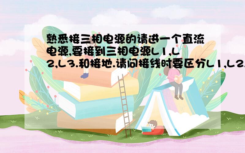 熟悉接三相电源的请进一个直流电源,要接到三相电源L1,L2,L3.和接地.请问接线时要区分L1,L2,L3.假如,三相插