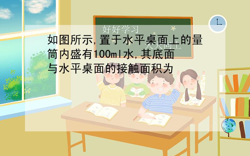 如图所示,置于水平桌面上的量筒内盛有100ml水,其底面与水平桌面的接触面积为