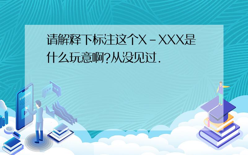 请解释下标注这个X-XXX是什么玩意啊?从没见过.