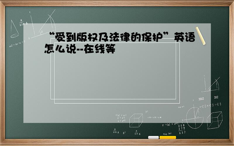 “受到版权及法律的保护”英语怎么说--在线等