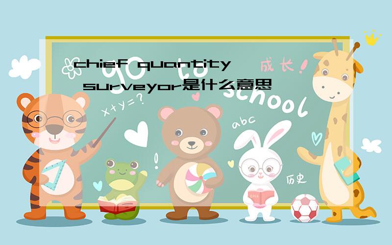 chief quantity surveyor是什么意思