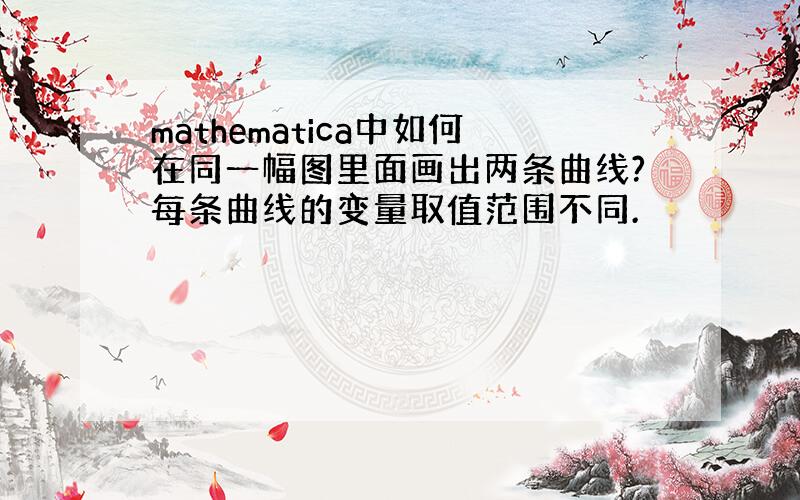 mathematica中如何在同一幅图里面画出两条曲线?每条曲线的变量取值范围不同.