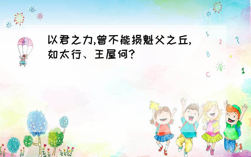 以君之力,曾不能损魁父之丘,如太行、王屋何?