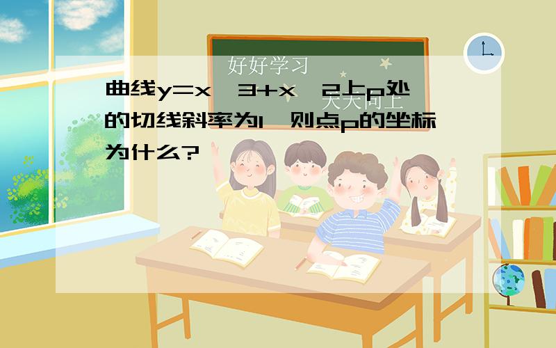 曲线y=x^3+x^2上p处的切线斜率为1,则点p的坐标为什么?