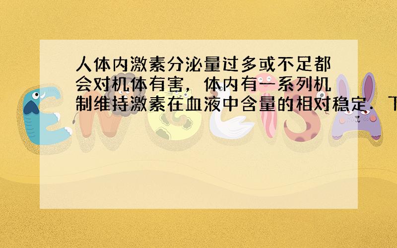 人体内激素分泌量过多或不足都会对机体有害，体内有一系列机制维持激素在血液中含量的相对稳定．下图表示下丘脑神经分泌细胞、垂