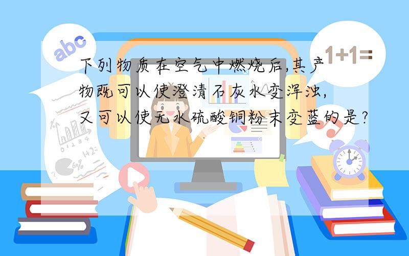 下列物质在空气中燃烧后,其产物既可以使澄清石灰水变浑浊,又可以使无水硫酸铜粉末变蓝的是?