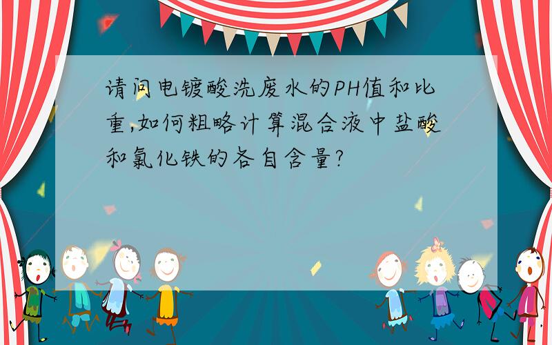 请问电镀酸洗废水的PH值和比重,如何粗略计算混合液中盐酸和氯化铁的各自含量?