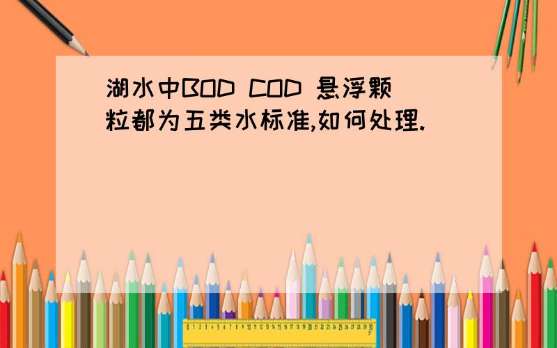 湖水中BOD COD 悬浮颗粒都为五类水标准,如何处理.