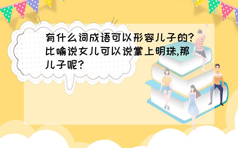 有什么词成语可以形容儿子的?比喻说女儿可以说掌上明珠,那儿子呢?