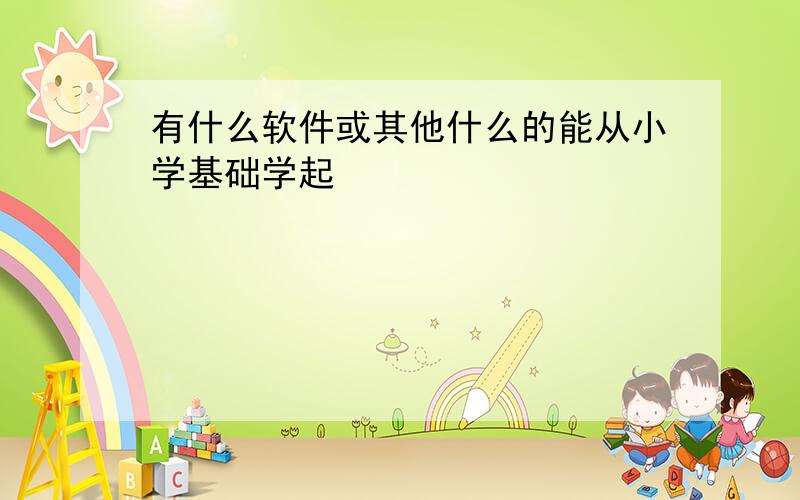 有什么软件或其他什么的能从小学基础学起