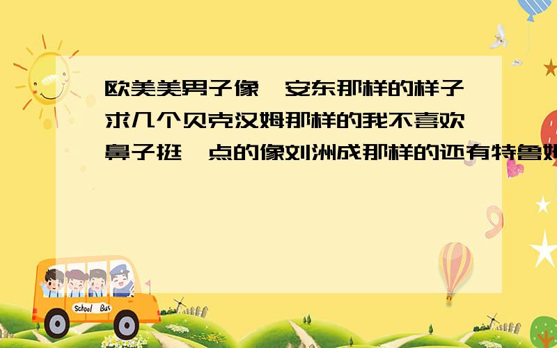 欧美美男子像倪安东那样的样子求几个贝克汉姆那样的我不喜欢鼻子挺一点的像刘洲成那样的还有特鲁姆普那样的