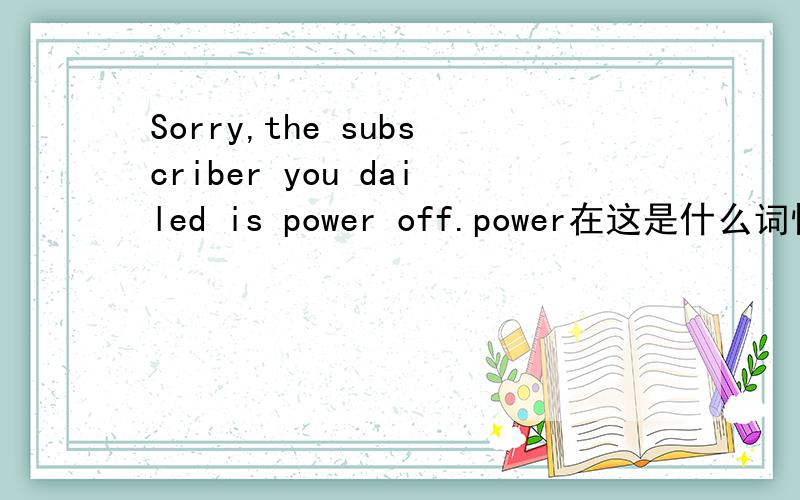 Sorry,the subscriber you dailed is power off.power在这是什么词性?如果