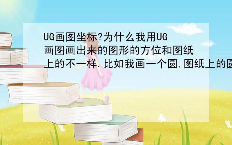 UG画图坐标?为什么我用UG画图画出来的图形的方位和图纸上的不一样.比如我画一个圆,图纸上的圆是在下方,而我画的圆却在上