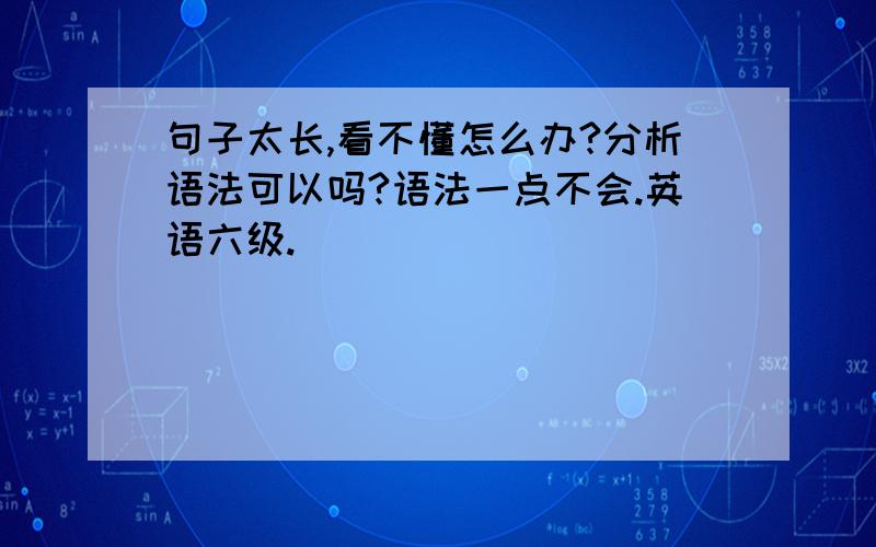 句子太长,看不懂怎么办?分析语法可以吗?语法一点不会.英语六级.