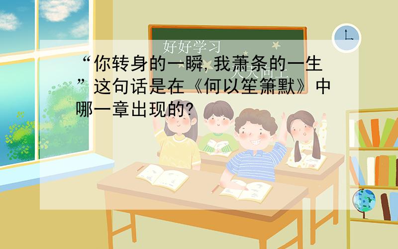 “你转身的一瞬,我萧条的一生”这句话是在《何以笙箫默》中哪一章出现的?